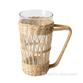 China Handmade rattan Korean retro creative glass water cup Manufactory